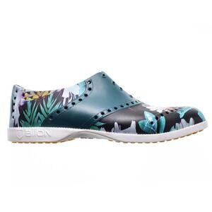 Biion Women's Spikeless Golf Shoes Jungle Night Print Black Blue Size 7